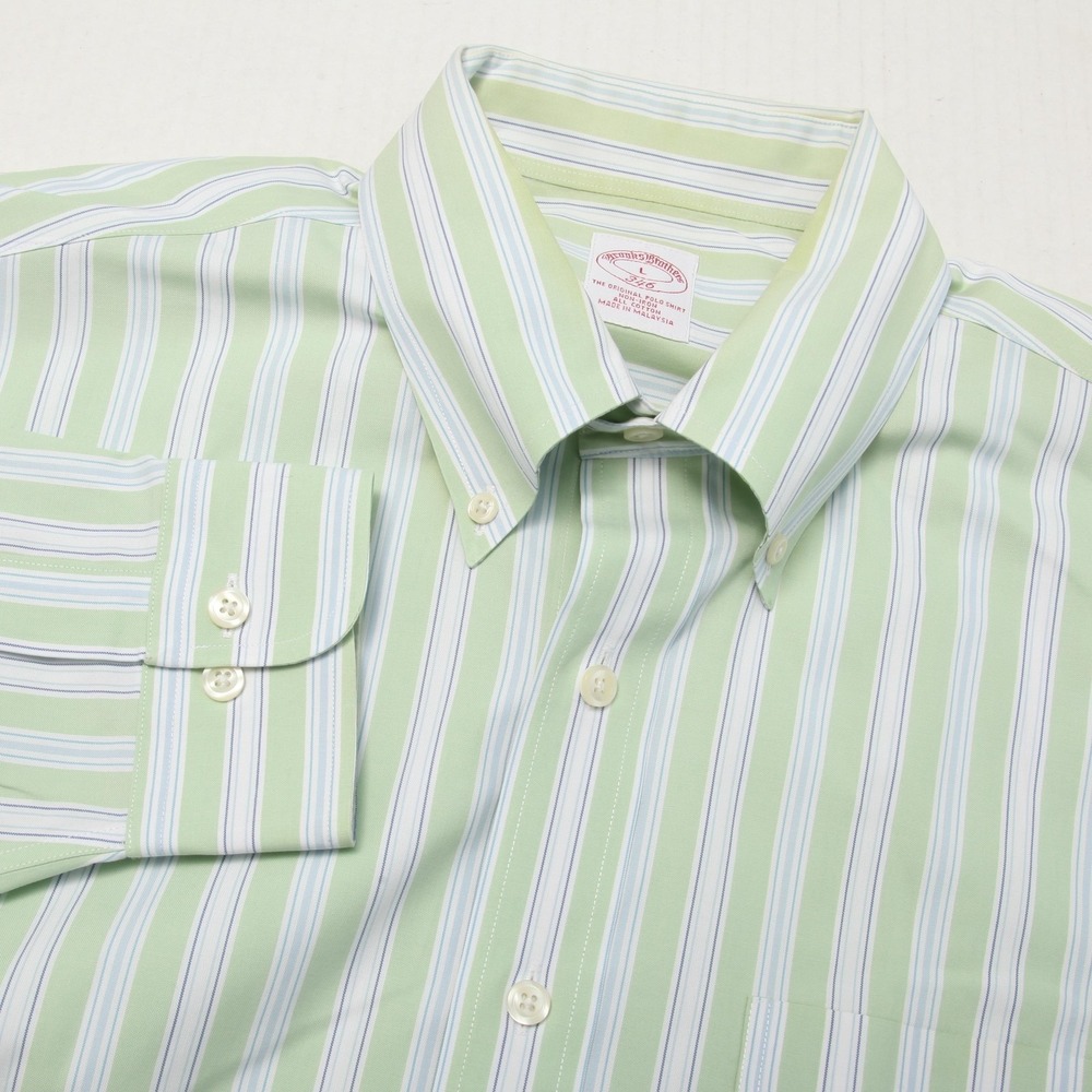 Brooks Brothers Shirt Mens Large 346 Non Iron Button Down Stripe Dress Shirt - Picture 1 of 9